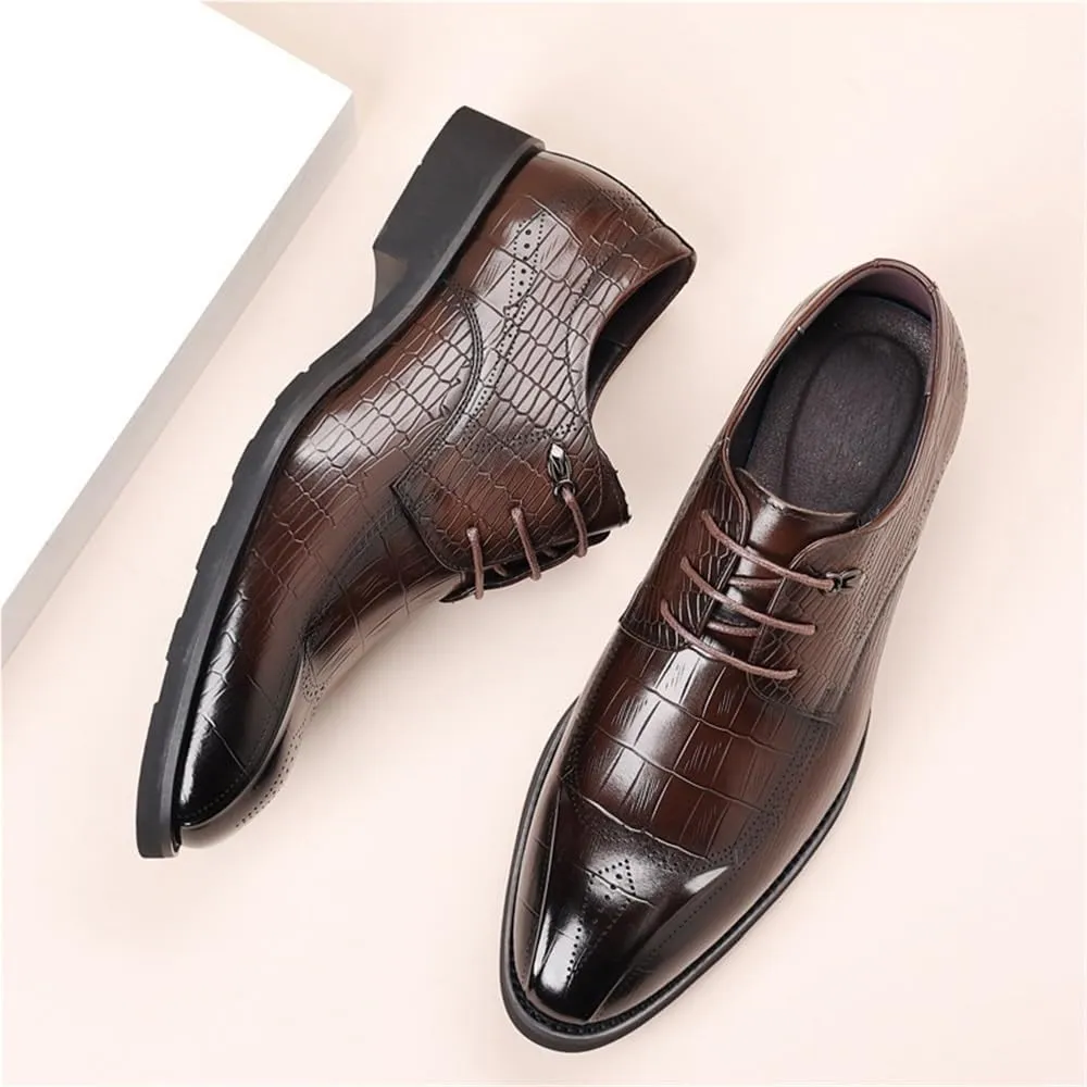 Mens Orthopedic Dress Shoes Formal Business Leather Pointed Toe Lace Up Comfortable Dress Shoes for Men