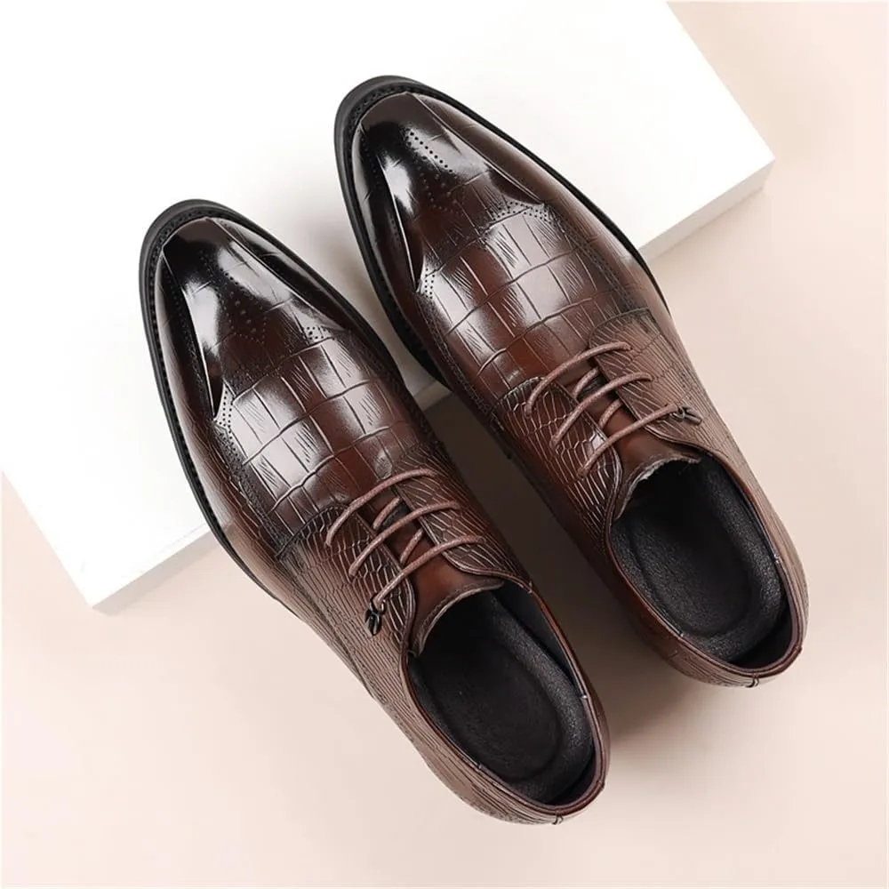 Mens Orthopedic Dress Shoes Formal Business Leather Pointed Toe Lace Up Comfortable Dress Shoes for Men