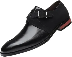 Mens Oxford Dress Shoes Business Casual Comfortable Orthopedic Leather Suede Patent Leather Buckle Driving Shoes for Men