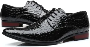 Men's Oxford Dress Shoes Premium Real Leather Brogue Shoes Business Wedding Formal Shoes Skin Pattern Oxford Shoes