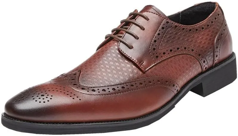 Men's Oxford Lace Up Shoes Soft Bottom Non-Slip British Retro Business Formal Casual Shoes Driving Work Shoes