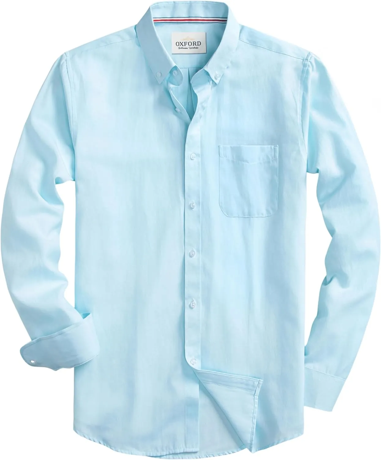 Mens Oxford Shirts Long Sleeve Slim Fit Lightweight Casual Button Down Shirts with Pocket