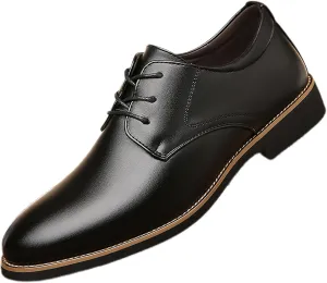 Men's Oxford Shoes PU Leather Dress Shoes for Comfortable Lace-up Derby Formal Business