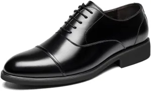 Men's Patent Leather Dress Shoes Mens Fashion Classic Pointed Toe Oxfords Shoes Comfort Hand Stitched Business Formal Lace Up Low Derby Shoes
