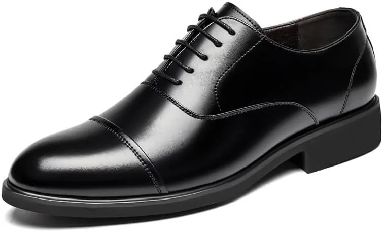 Men's Patent Leather Dress Shoes Mens Fashion Classic Pointed Toe Oxfords Shoes Comfort Hand Stitched Business Formal Lace Up Low Derby Shoes