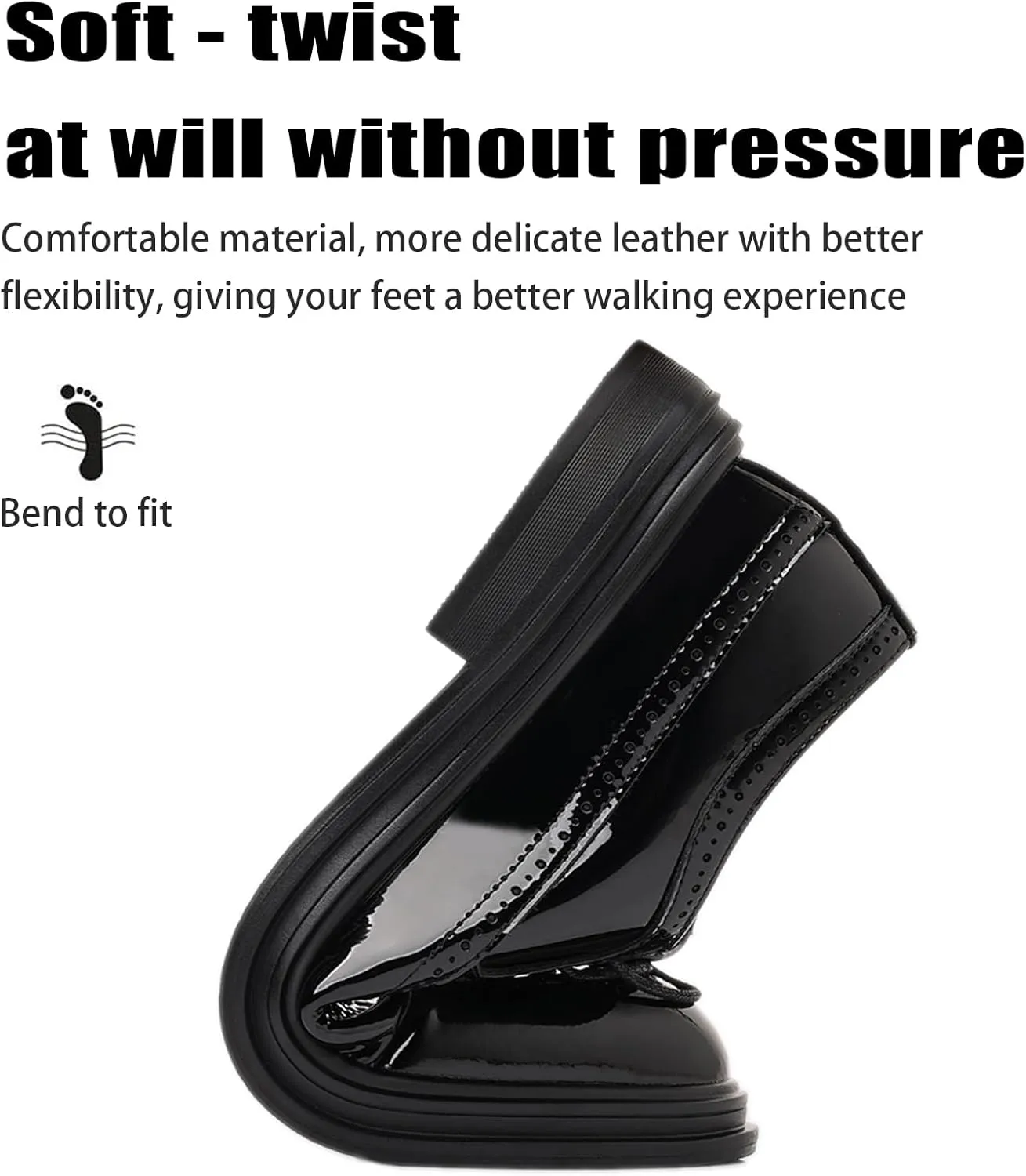 Men's Patent Leather Wingtip Brogue Lace-up Oxford Shoes Classic Pointed Toe Retro Carving Low Chunky Heel Derby Shoes Wedding Business Formal Party Dress Shoes