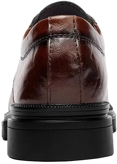 Mens Pointed Toe Oxford Shoes Leather Lace Up Dress Shoes Slim Fit Business Formal Shoes for Wedding Work(9.5)