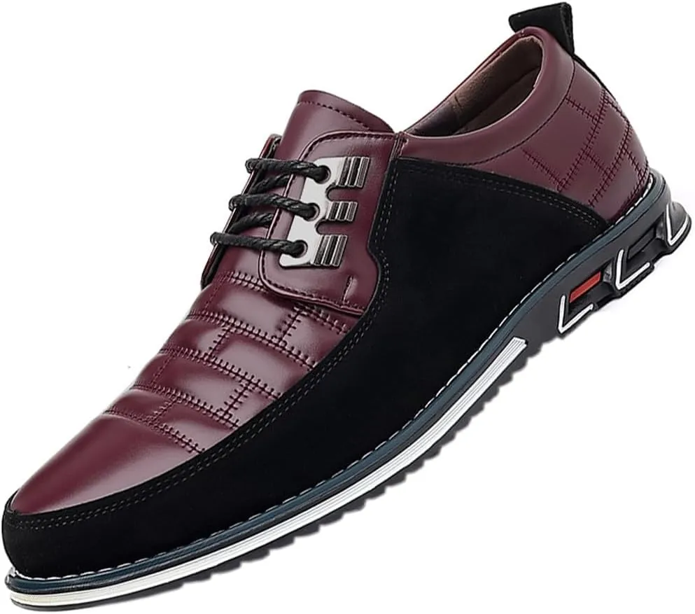 Men's Premium Casual Lace Up Walking Shoes Business Driving Oxford Shoes