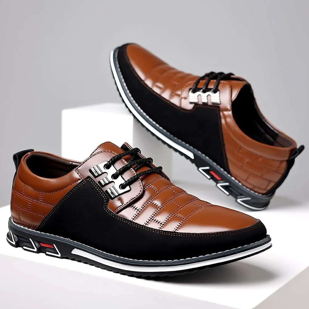 Men's Premium Casual Lace Up Walking Shoes Business Driving Oxford Shoes