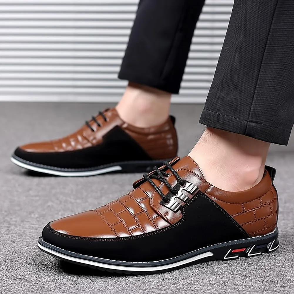 Men's Premium Casual Lace Up Walking Shoes Business Driving Oxford Shoes