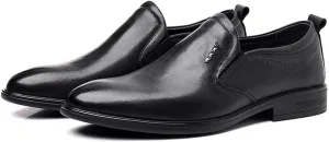Mens Slip On Lace Up Pointed Toe Dress Shoes Genuine Leather Top Grain Business Formal Derby Office Wedding