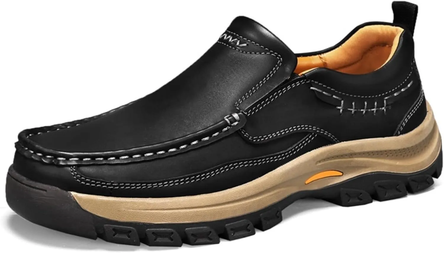 Men's Slip - On Leather Outdoor Comfortable Casual Hiking Shoes for Work Office and Beyond