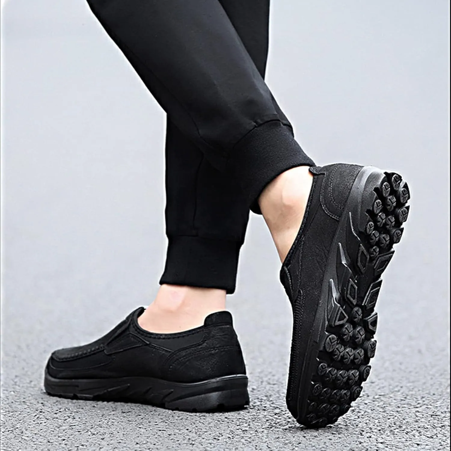Mens Slip on Orthopedic Leather Loafer Casual Business Lightweight Walking Soft Driving Shoes Moccasin Daily Flats Sneakers