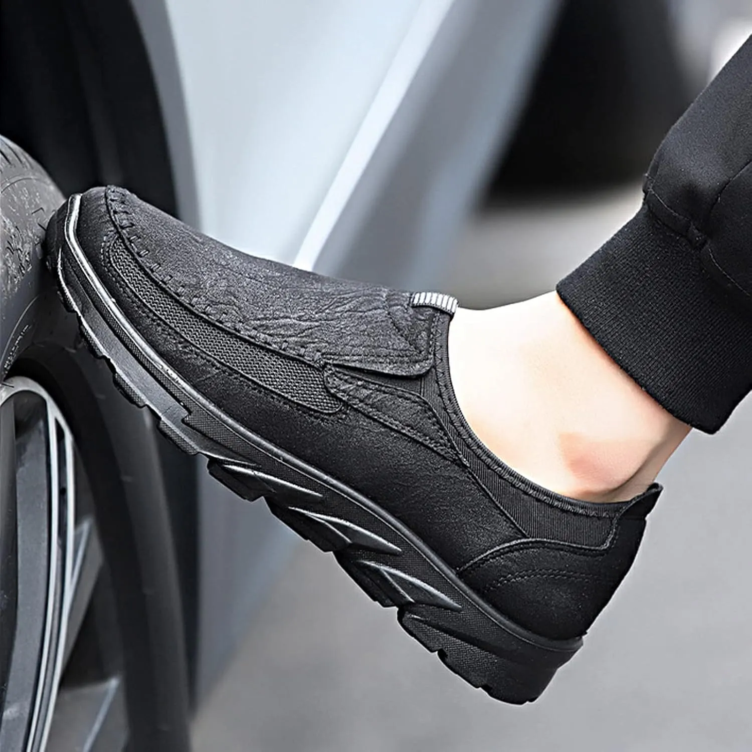 Mens Slip on Orthopedic Leather Loafer Casual Business Lightweight Walking Soft Driving Shoes Moccasin Daily Flats Sneakers