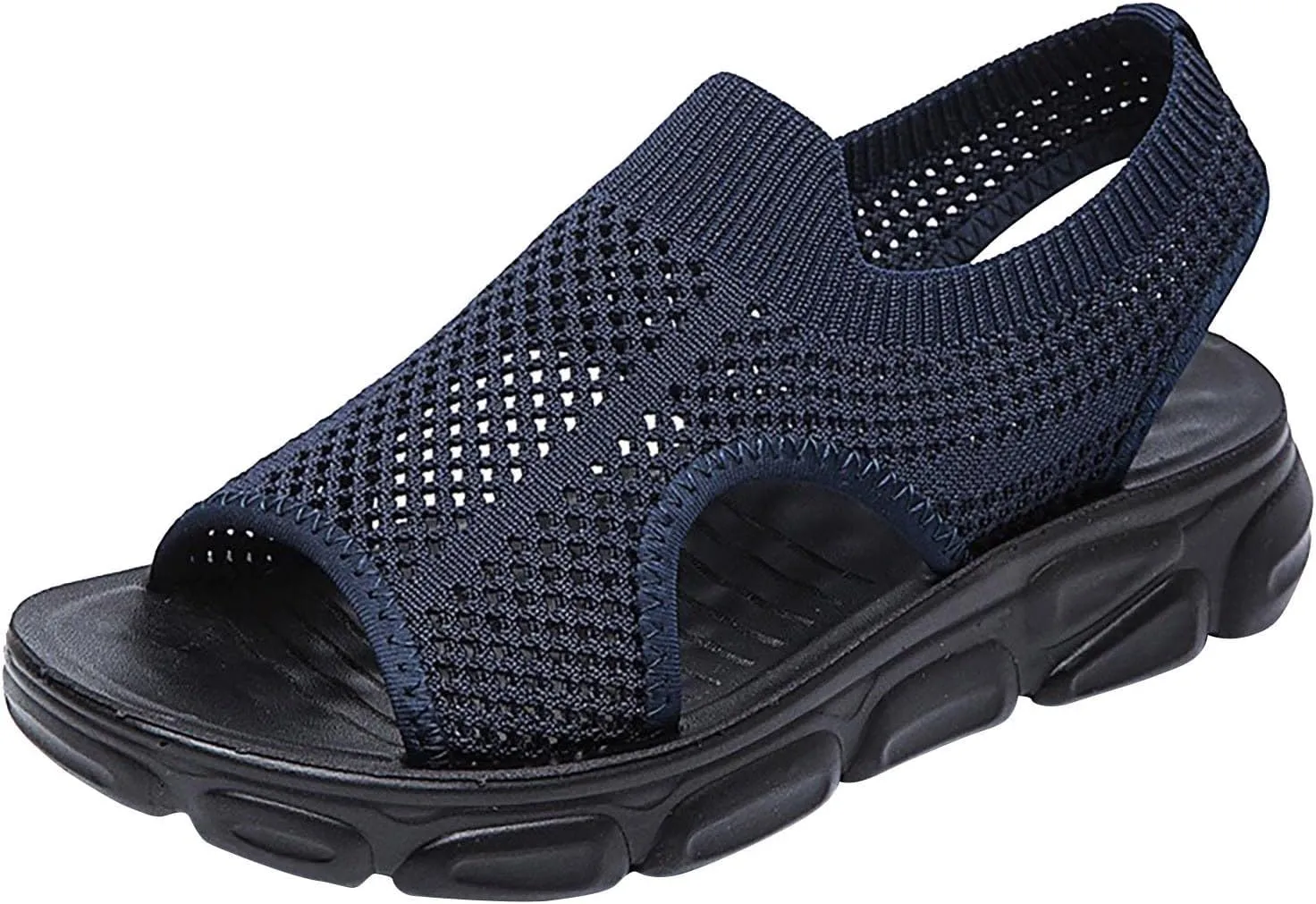 Mesh Breathable Sandals for Women Summer Casual Fish Mouth Open Toe Slip on Wedge Platform Sandals Comfortable Ladies Outdoor Beach Shoes Sandalias