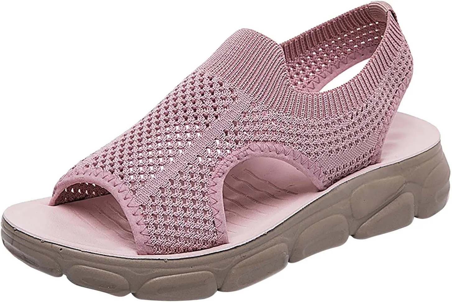 Mesh Breathable Sandals for Women Summer Casual Fish Mouth Open Toe Slip on Wedge Platform Sandals Comfortable Ladies Outdoor Beach Shoes Sandalias