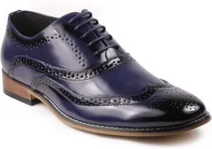 Metrocharm MC102 Men's Wing Tip Perforated Lace Up Oxford Dress Shoes