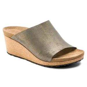 Namica Suede Leather Metallic Stone Gold