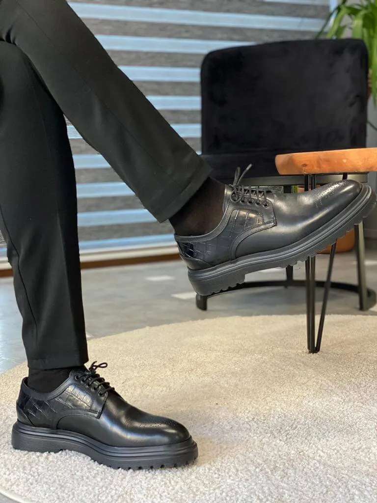 Nanda Black Derby Shoes