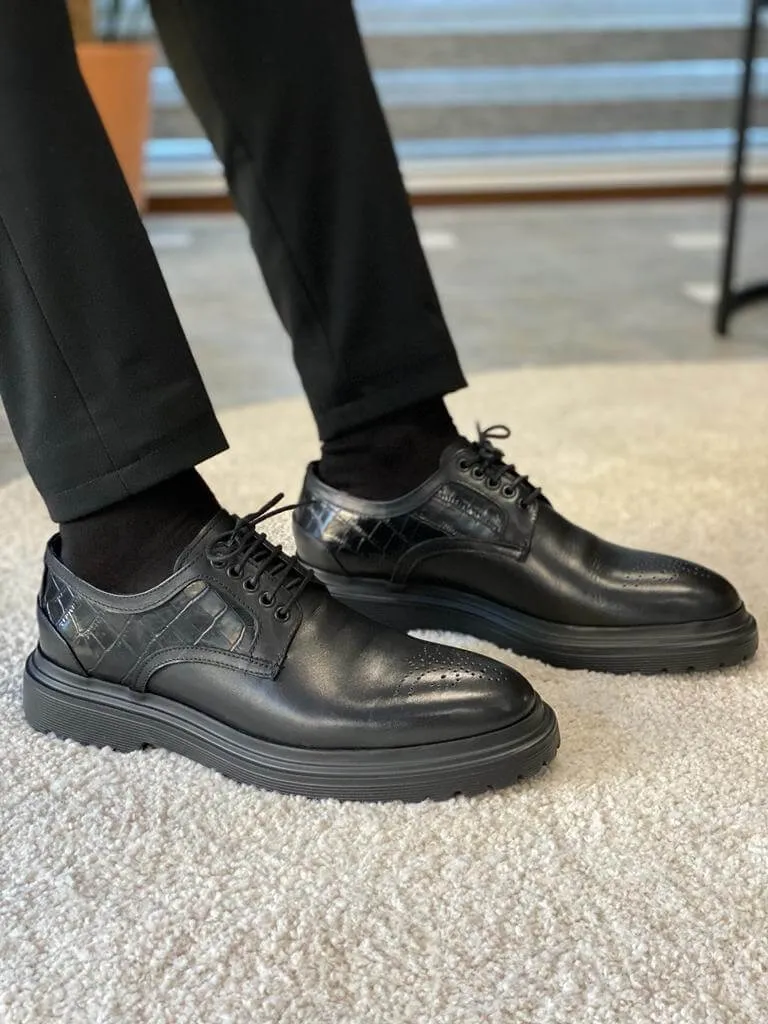 Nanda Black Derby Shoes