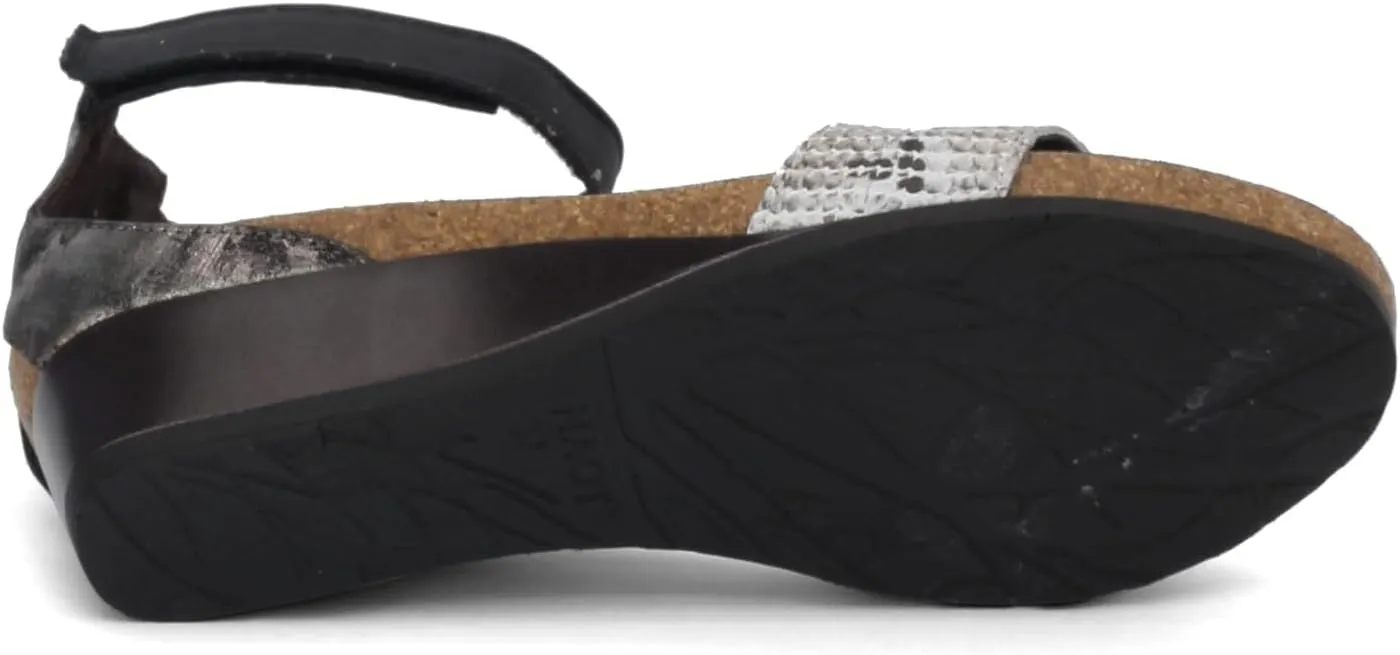 NAOT Footwear Women's Pixie Wedge Sandal with Cork Footbed and Arch Support Footbed - Adjustable Ankle Strap - Comfort and Support - Lightweight and Perfect for Travel - Narrow to Medium Fit