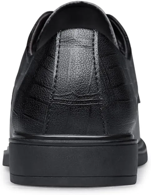 New Formal Shoes for Men Lace Up Plaid Embossed Vegan Leather Derby Shoes Non Slip Resistant Rubber Sole Anti-Slip Prom
