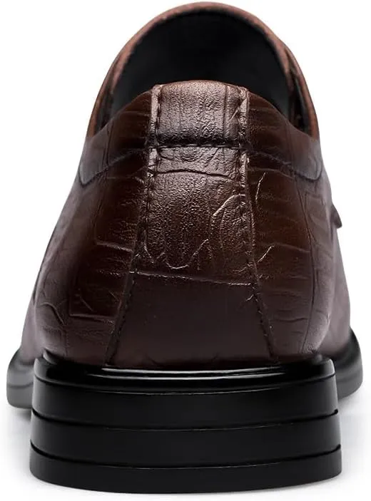 New Oxford Shoes for Men Lace Up Round Toe Vegan Leather Apron Toe Derby Shoes Non Slip Rubber Sole Slip Resistant Low Top Prom