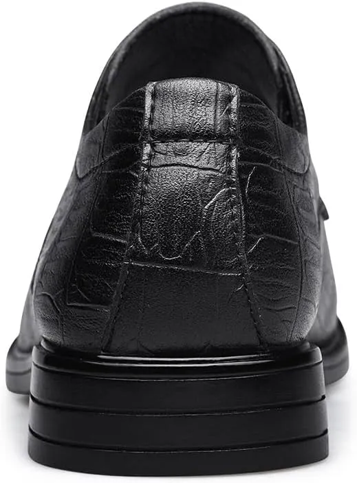 New Oxford Shoes for Men Lace Up Round Toe Vegan Leather Apron Toe Derby Shoes Non Slip Rubber Sole Slip Resistant Low Top Prom