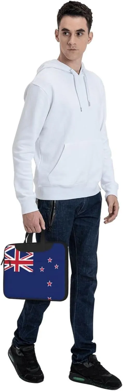 New Zealand Flag Print Trendy Oxford Cloth Laptop Bag - Versatile Laptop Case,Messenger Bag, Shoulder Bag