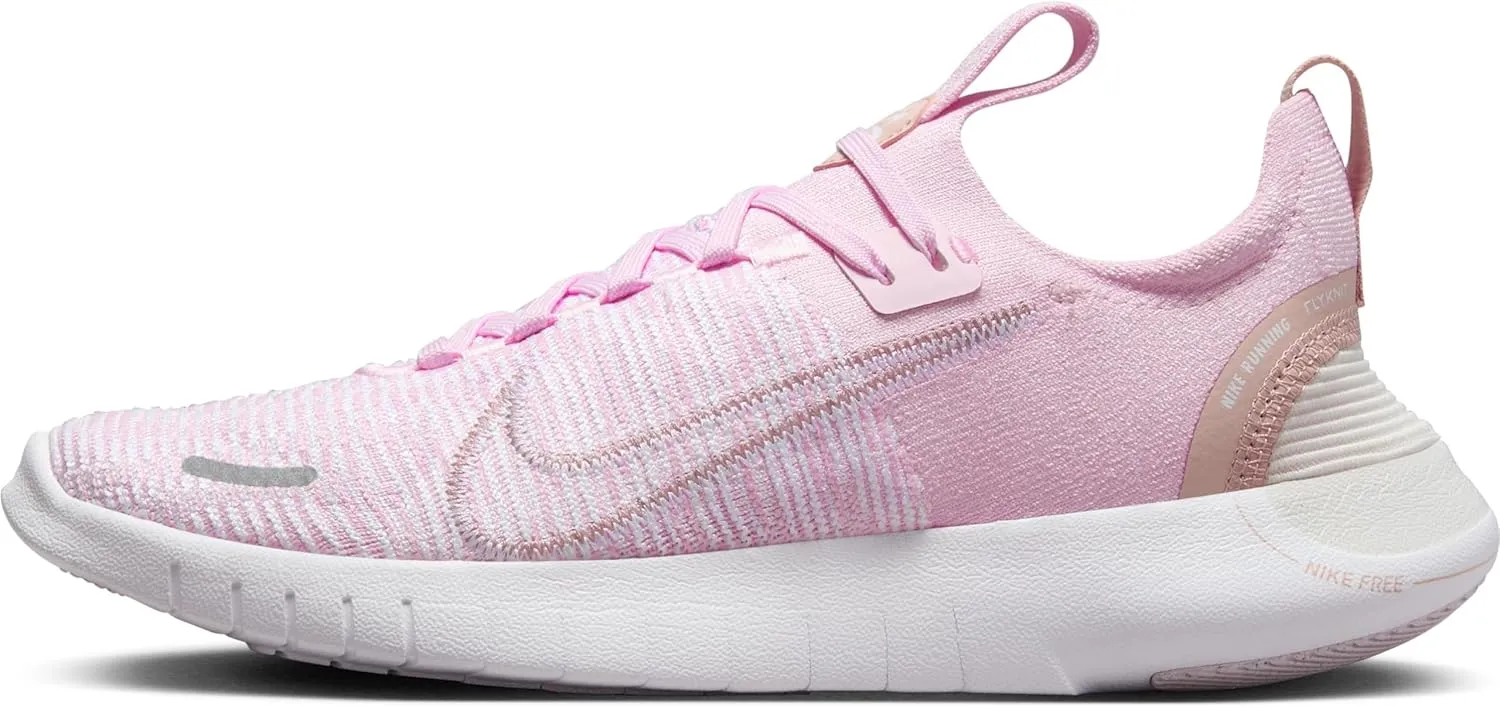 Nike Free RN NN Women's Road Running Shoes (DX6482-600, Pink Foam/Pink Oxford/Platinum Tint/White) Size 9.5