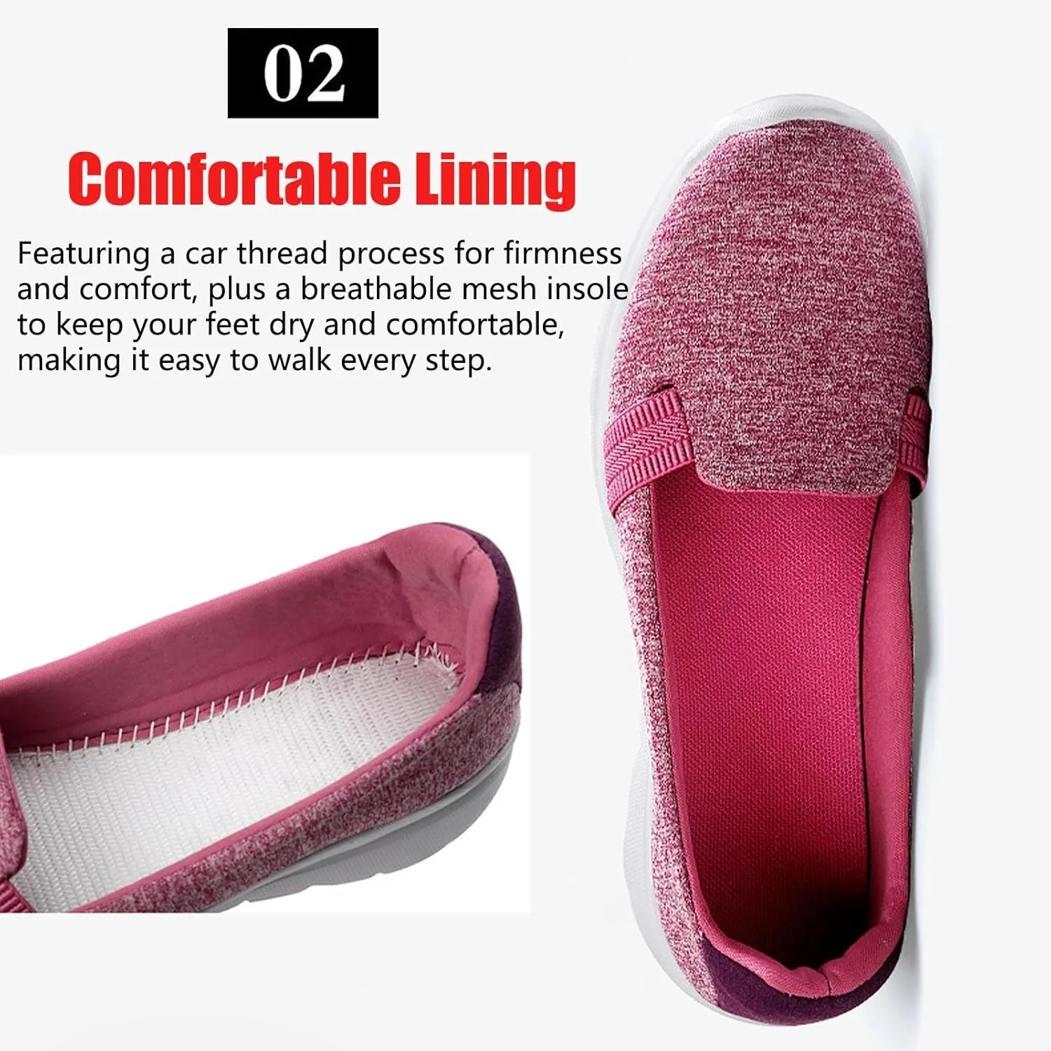 Optigard Women's Mesh Slip-on Flat Loafers,Shallow Mouth Breathable Comfortable Walking Shoes Backless Driving Shoes Outdoor Lightweight Casual Sneakers