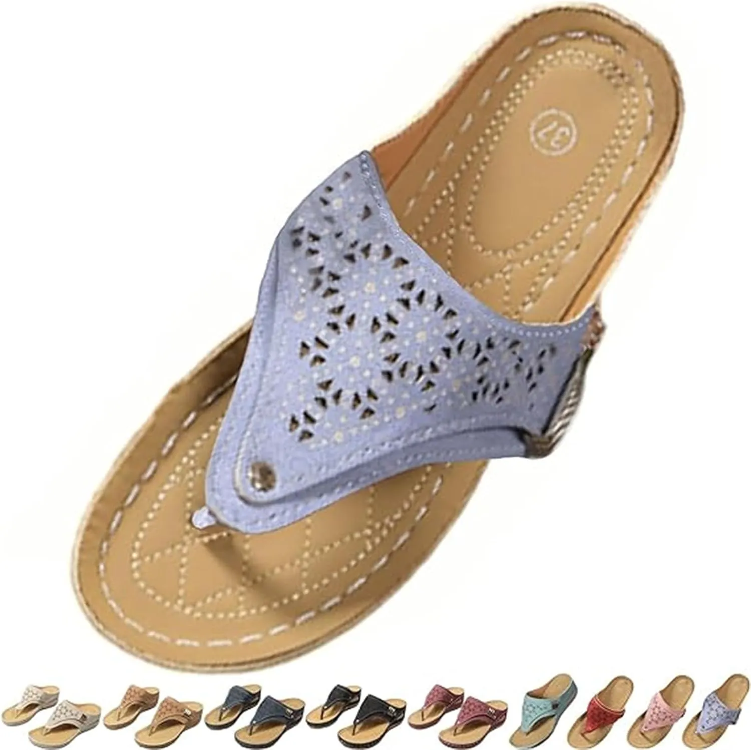 Orthopedic Sandals for Women, Summer Arch Support Wedge Sandals, Casual Platform Slip On Open Toe Sandal, Unisex-Adults