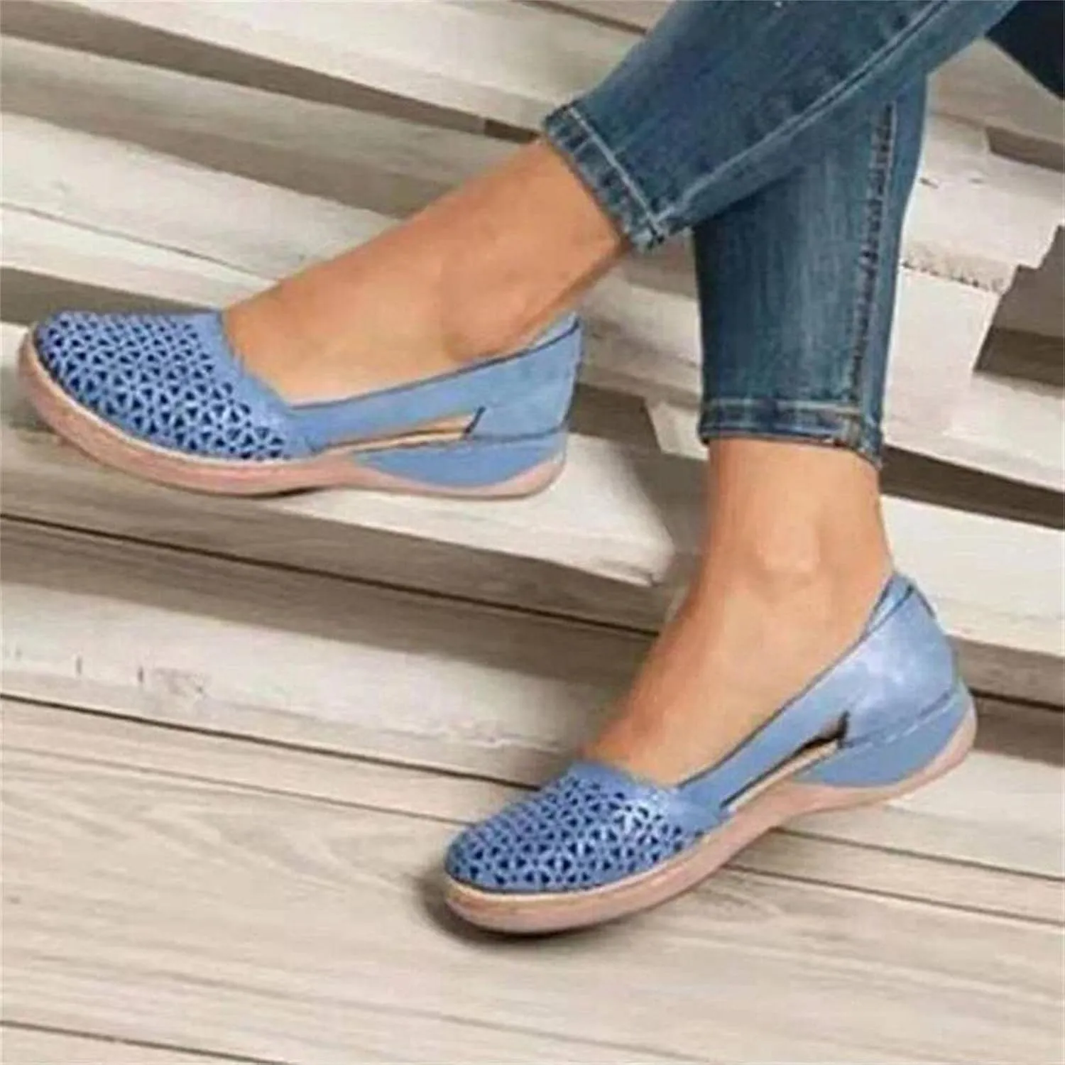 Orthopedic Wedge Sandals for Women 2025 Women's Summer Orthotic Fisherman Sandal Mesh Wedges Slip-Ons Arch Support Hollow Out Breathable Walking Shoes for All Day Wear