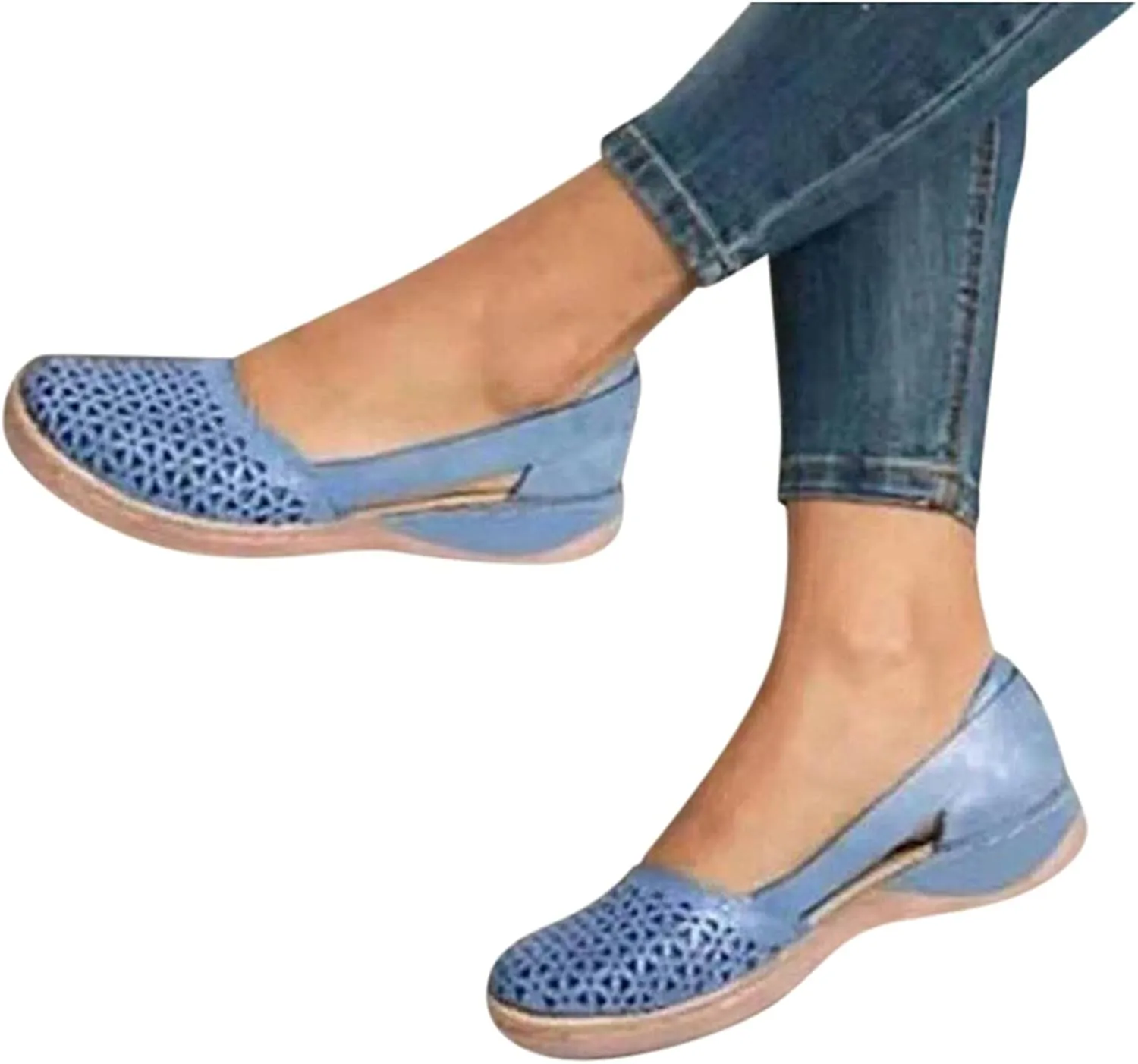Orthopedic Wedge Sandals for Women 2025 Women's Summer Orthotic Fisherman Sandal Mesh Wedges Slip-Ons Arch Support Hollow Out Breathable Walking Shoes for All Day Wear