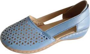 Orthopedic Wedge Sandals for Women 2025 Women's Summer Orthotic Fisherman Sandal Mesh Wedges Slip-Ons Arch Support Hollow Out Breathable Walking Shoes for All Day Wear
