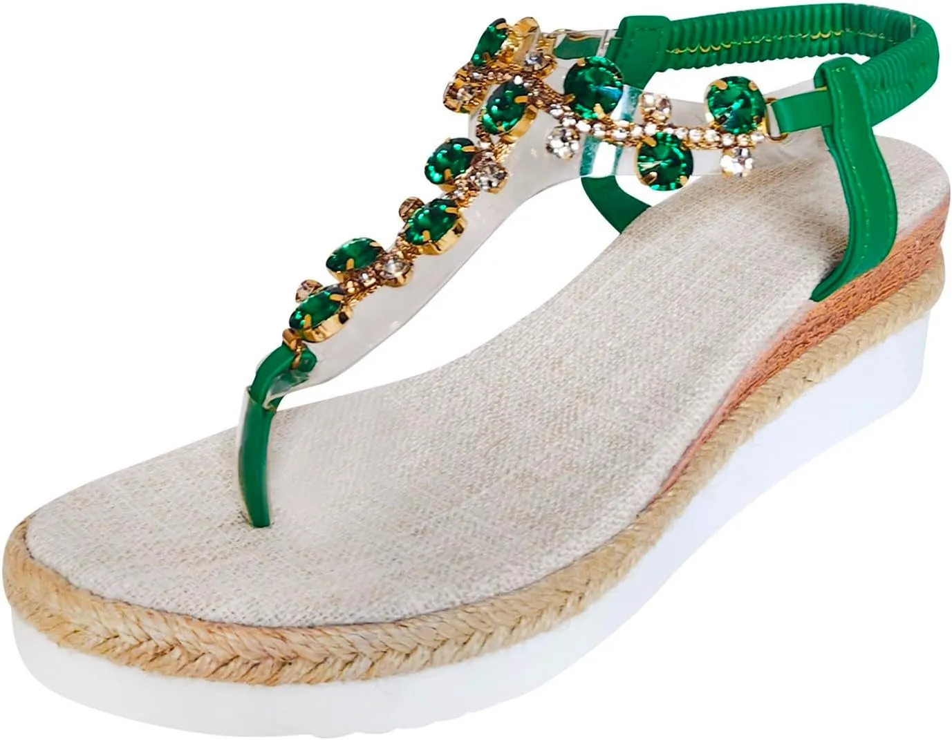 Orthopedic Wedge Sandals for Women Summer Dressy 2025 Womens Low Wedges Heels Sandal Shoes Wide Width Comfort Walking Non Slip Casual Beach Platform Sandals Ankle Elastic Bohemian Woven Sandals