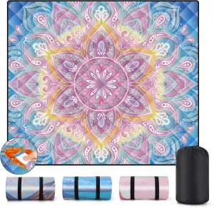 Picnic Blankets 60x80 Beachy Blanket Excersize Yogamat with Bag Womens Mens Travel Kit Camping Needs RV Decorations Long Car Road Trips Organizers Vacation Storage Gifts for Toddlers Friends