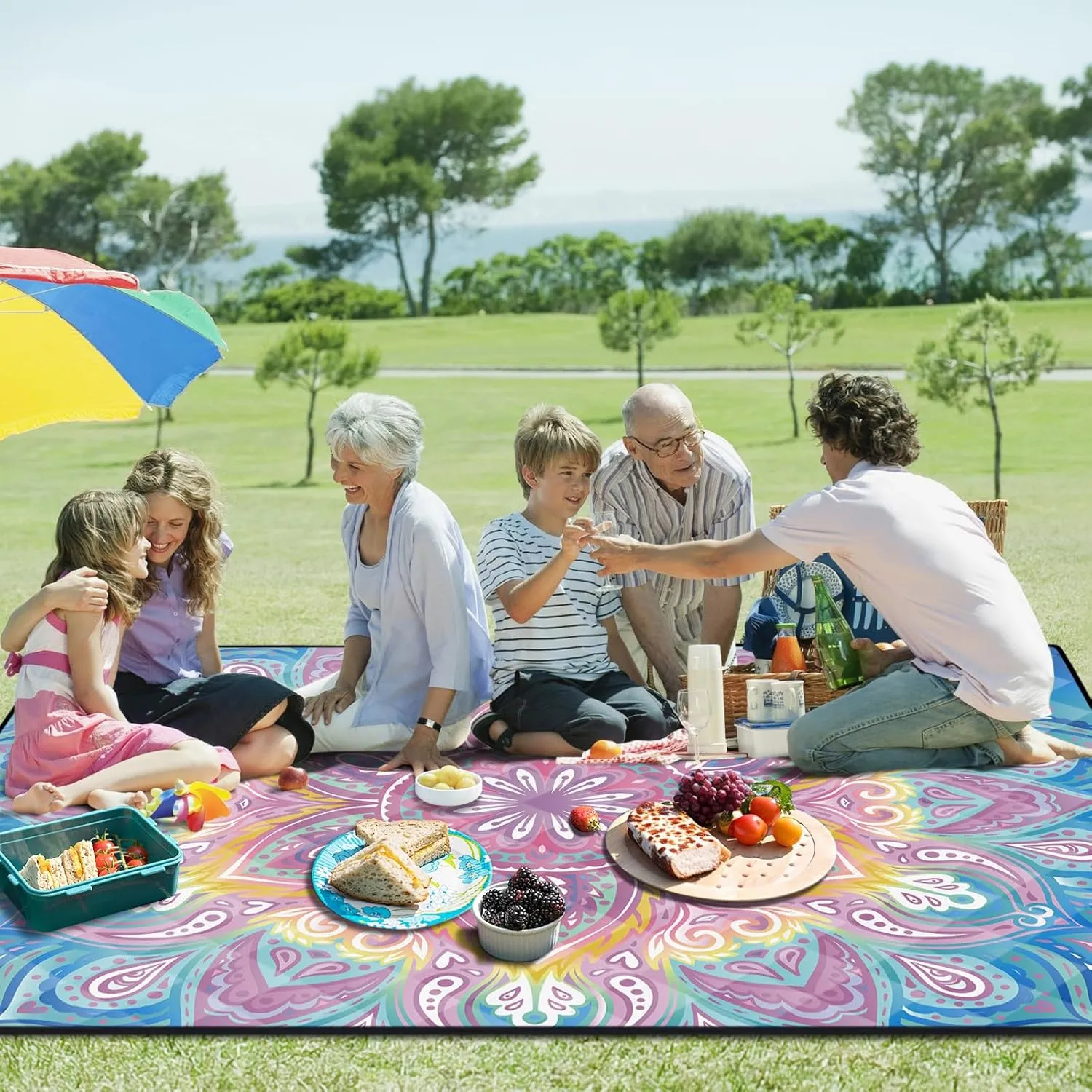 Picnic Blankets 60x80 Beachy Blanket Excersize Yogamat with Bag Womens Mens Travel Kit Camping Needs RV Decorations Long Car Road Trips Organizers Vacation Storage Gifts for Toddlers Friends