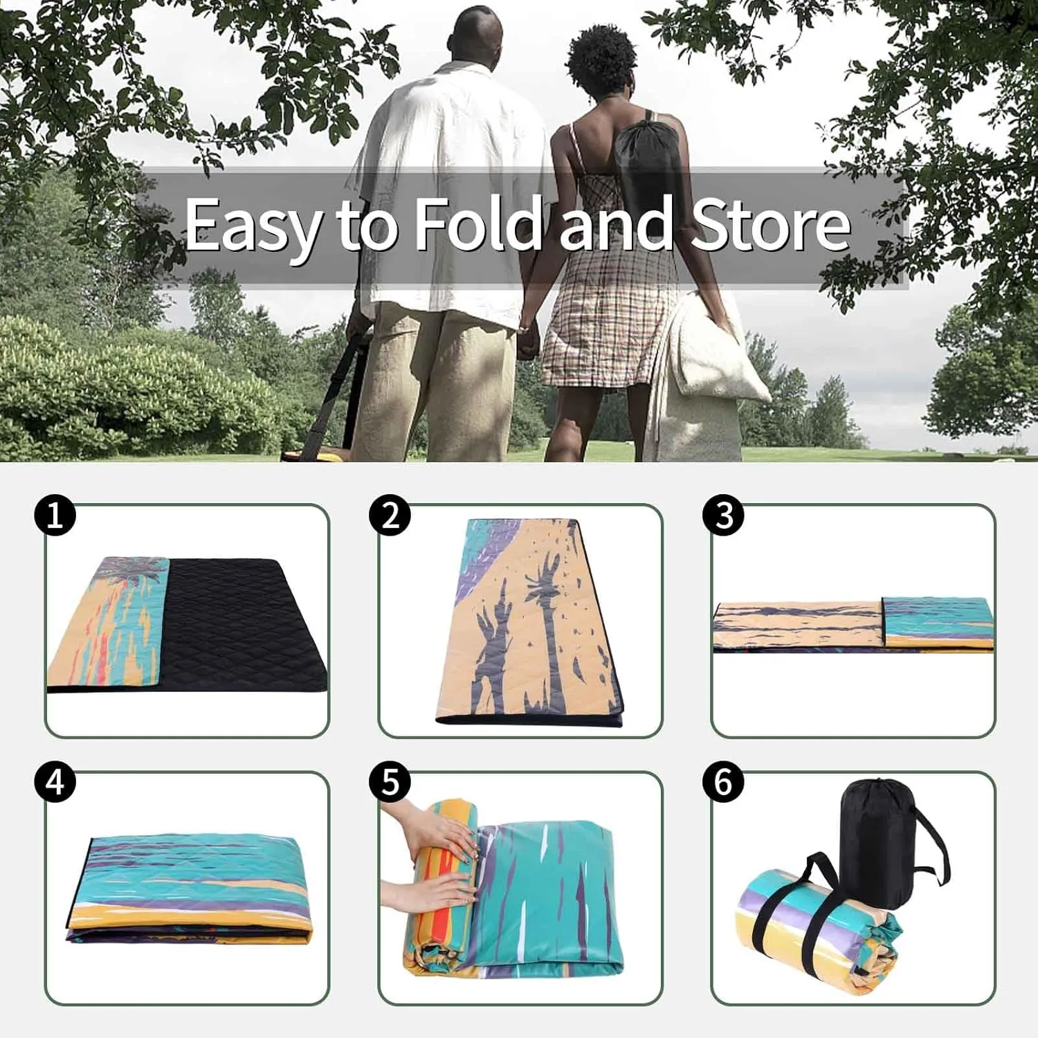 Picnic Blankets 60x80 Beachy Blanket Excersize Yogamat with Bag Womens Mens Travel Kit Camping Needs RV Decorations Long Car Road Trips Organizers Vacation Storage Gifts for Toddlers Friends