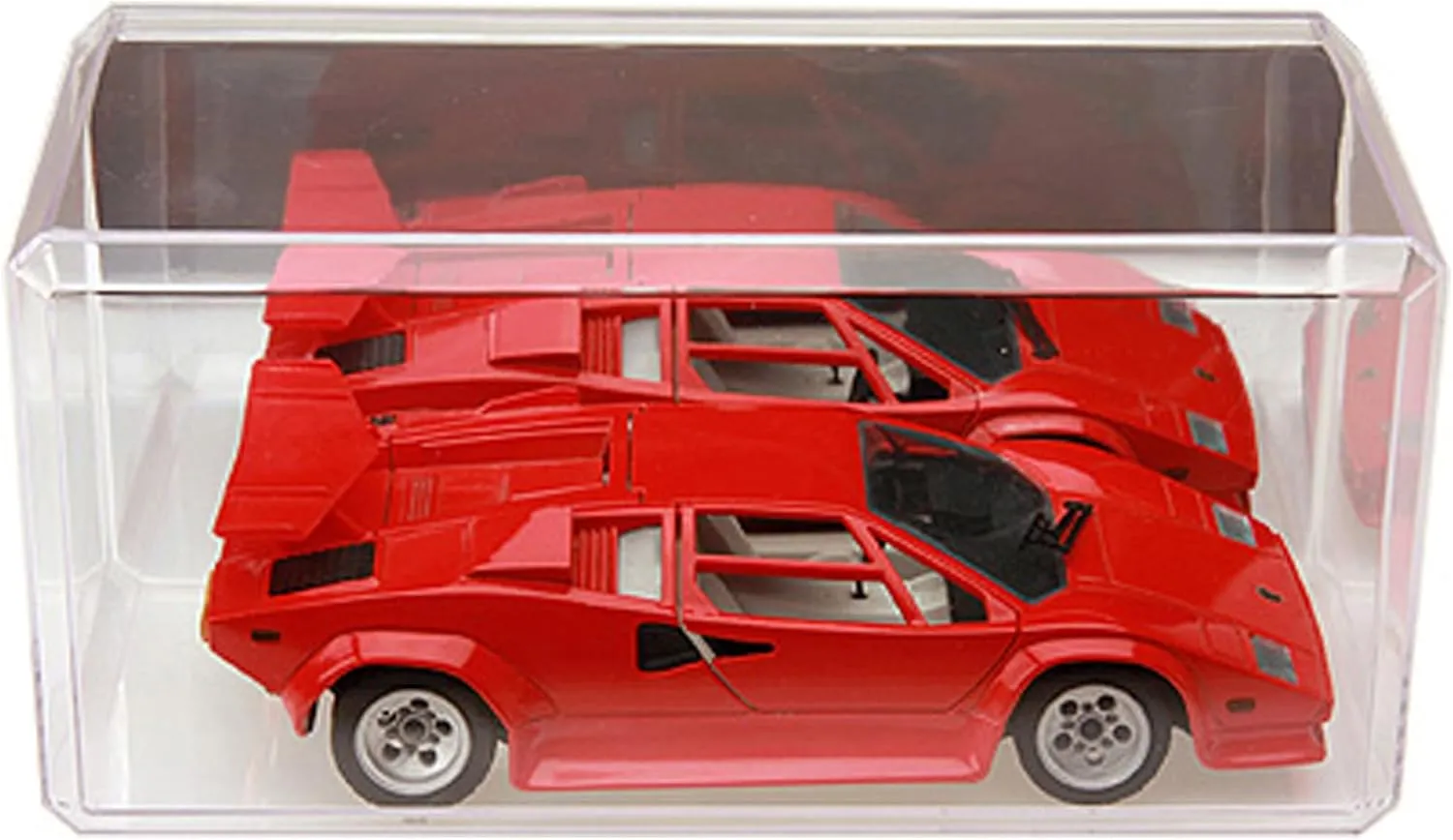 Pioneer Plastics 084CD Clear Plastic Display Case for 1:32 Scale Cars (Mirrored), 8" W x 3.75" D x 3.5" H (Mailer Box), Pack of 2