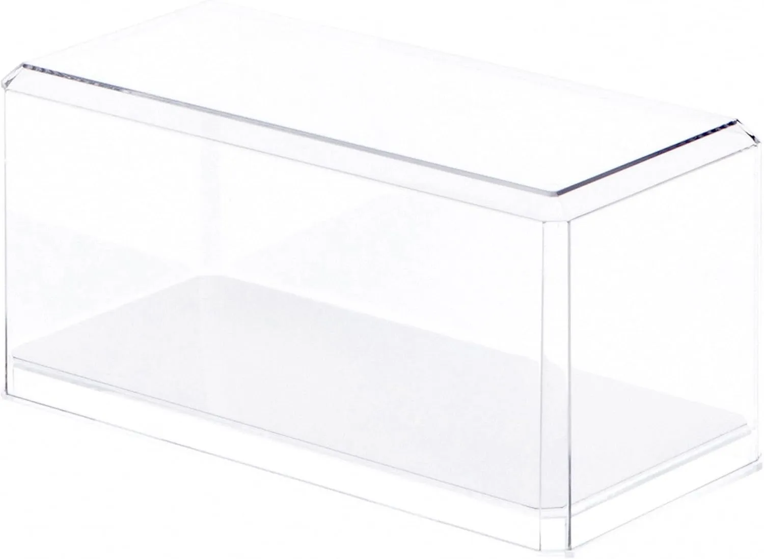 Pioneer Plastics 084CD Clear Plastic Display Case for 1:32 Scale Cars (Mirrored), 8" W x 3.75" D x 3.5" H (Mailer Box), Pack of 2