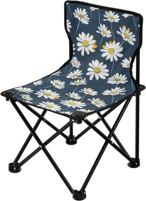 Portable Camping Chairs Daisy Flower Blue Lightweight Folding Chair for Camping, Beach, Picnic, Travel and Sports with Carry Bag 20858317