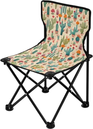 Portable Camping Chairs Flowers Floral Cactus Lightweight Folding Chair for Camping, Beach, Picnic, Travel and Sports with Carry Bag 20849015