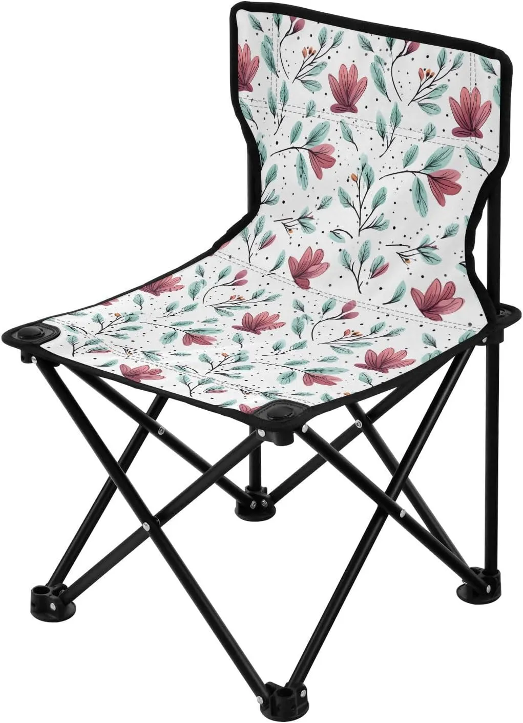 Portable Camping Chairs Flowers Floral Pink Lightweight Folding Chair for Camping, Beach, Picnic, Travel and Sports with Carry Bag 20850639