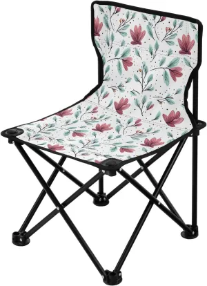 Portable Camping Chairs Flowers Floral Pink Lightweight Folding Chair for Camping, Beach, Picnic, Travel and Sports with Carry Bag 20850639
