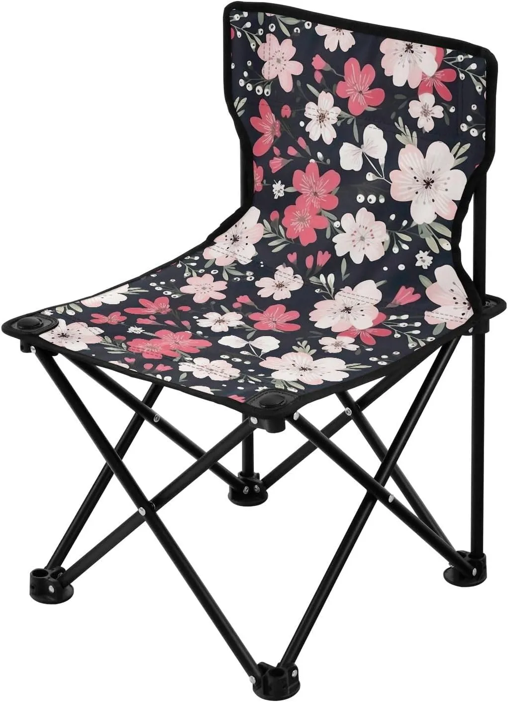 Portable Camping Chairs Flowers Floral Pink Lightweight Folding Chair for Camping, Beach, Picnic, Travel and Sports with Carry Bag 20851503