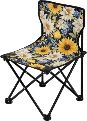 Portable Camping Chairs Flowers Sunflower Lightweight Folding Chair for Camping, Beach, Picnic, Travel and Sports with Carry Bag 20857589
