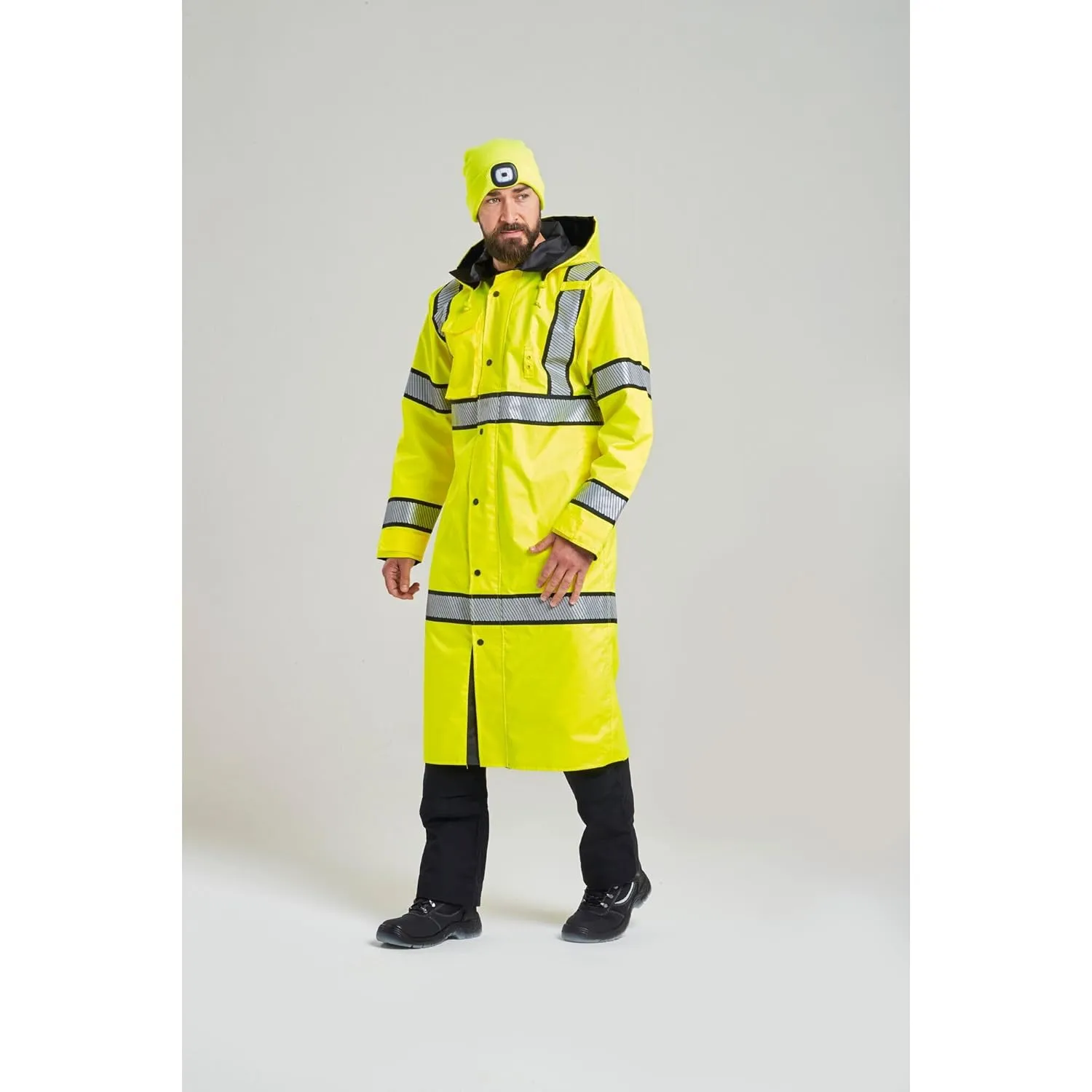 Portwest Hi-Vis Reversible Raincoat - UH447, Yellow/Black, XL