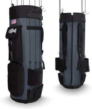 Rivruns Dual-Purpose Fishing Rod Bag - Foldable 108L Large Storage Case Holds 8 Rods & Reels, Water-Resistant for Fishing Gear