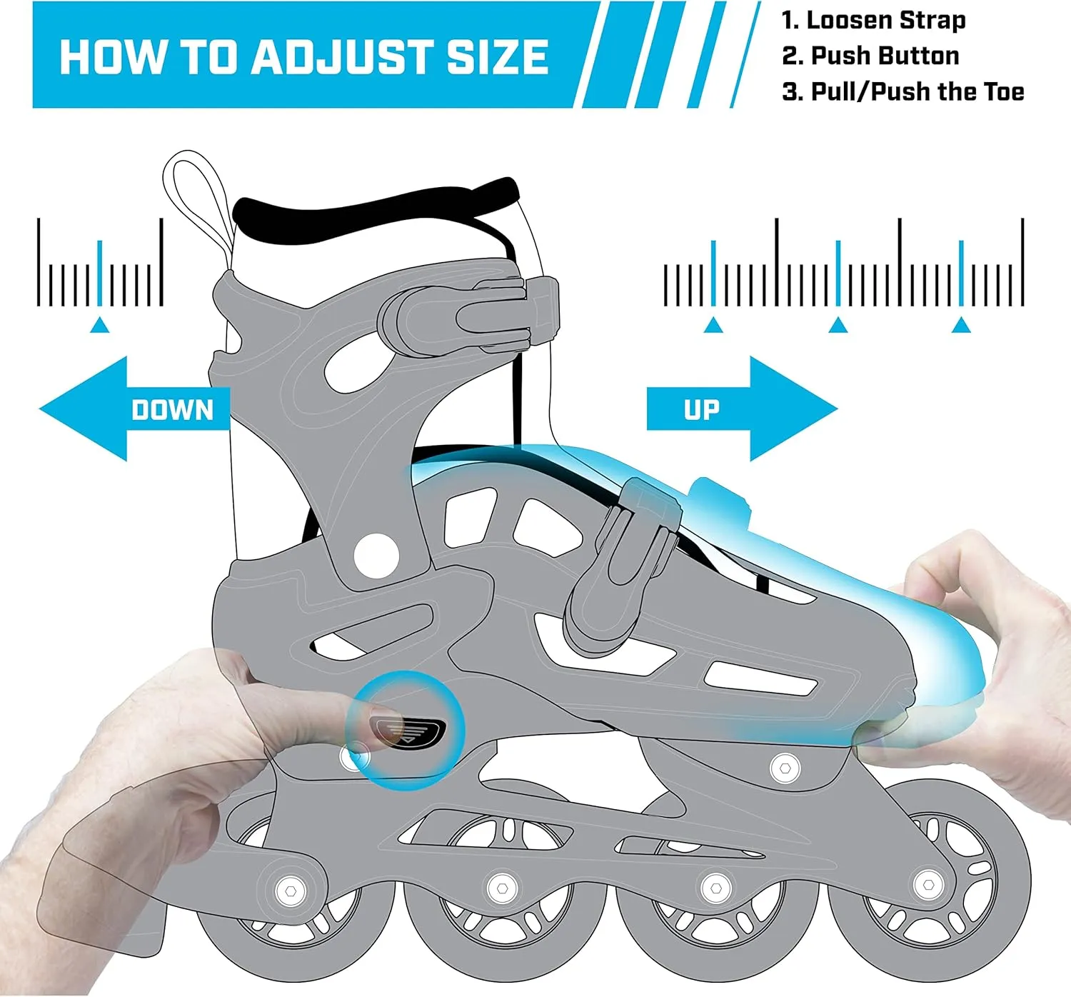 Roller Derby Falcon 2-in-1 Combo Quad and Inline Skates for Kids, Adjustable Sizing